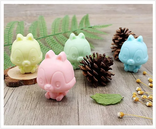 Vista 4 de 2 moldes lindos para pastel de ardilla, mini molde de silicona para hornear magdalenas, molde de chocolate para dulces, hecho a mano, jabón
