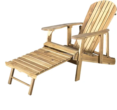Vista 8 de Halley Adirondack silla reclinable de madera con reposapies, gris