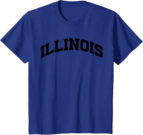 Vista 60 de Illinois Gift - Camiseta de diseño deportivo con texto universitario, gris, S