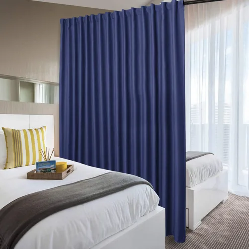 Vista 48 de DWCN Cortina opaca divisora de privacidad para puerta corrediza de patio, cortinas térmicas extra anchas con pestaña trasera y bolsillo para barra