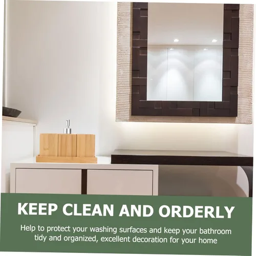 Vista 6 de DOITOOL Suite de baño de bambú de lujo 4 unids set cepillo de dientes taza taza lavado taza decorar su estilo de baño