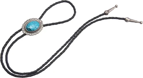 Vista 222 de Jeilwiy Corbata de bolo para hombre, corbata de vaquero occidental, collar de corbata de bolo dorado, corbata de cuero, corbata de Halloween