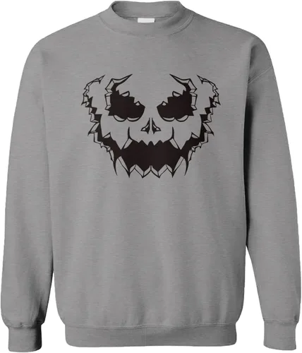Vista 19 de Pumpkin Face - Sudadera unisex con cuello redondo para Halloween Negro - Traje de esqueleto