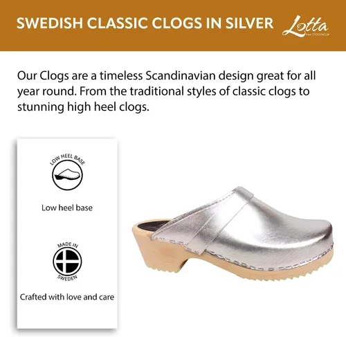 Vista 5 de Lotta From Stockholm Zuecos suecos Zuecos clásicos en plata