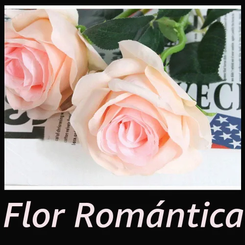 Vista 6 de AMZALI 10 unidades de flores artificiales, flores de rosa de seda artificiales de aspecto real, flores rosas para decoraciones del hogar, ramo