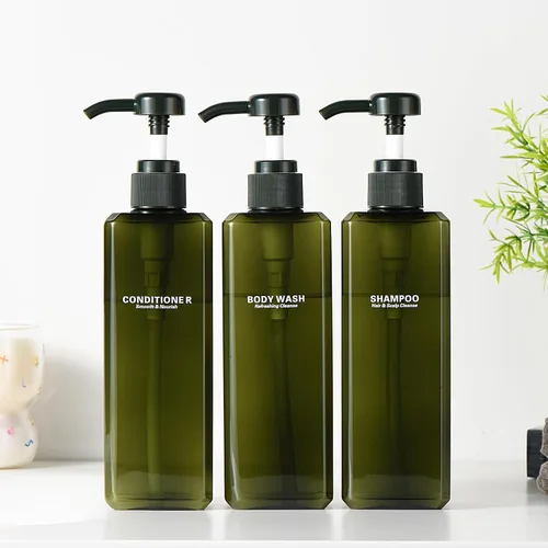 Vista 9 de Dispensador de champú y acondicionador, botellas de ducha recargables de 16 Gris