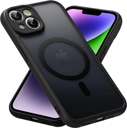 Vista 26 de RALEAVO Funda mate compatible con iPhone 12, delgada, translúcida, esmerilada, parte trasera de policarbonato, protección militar contra caídas