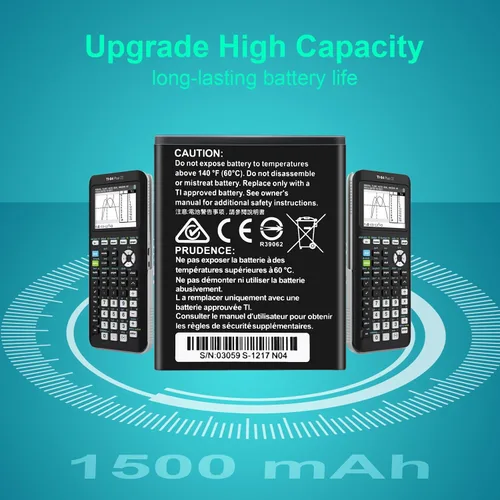 Vista 4 de Reemplazo de batería TI 84 Plus CE para Texas Instruments TI-84 Plus Python