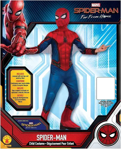 Vista 3 de Rubie's Marvel Spider-Man Far from Home Disfraz y máscara de Spider-Man para niños, grande