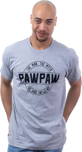 Vista 2 de Pawpaw Man, Myth, Bad Influence Funny New Baby Grandparent Humor Joke Graphic Men Paw Paw T-Shirt