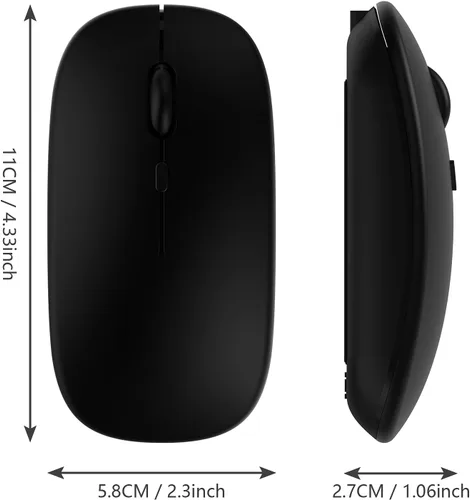 Vista 7 de Ratón inalámbrico Bluetooth para Apple iPad, iPhone, MacBook, Android, Samsung, tableta, teléfono de modo dual recargable 2.4G, ratones portátiles