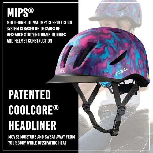 Vista 3 de Troxel Terrain MIPS - Casco de equitación con enfriamiento, perfil bajo, diseño microajustable, equipo de equitación, talla grande (7-3/8-7-3/4)