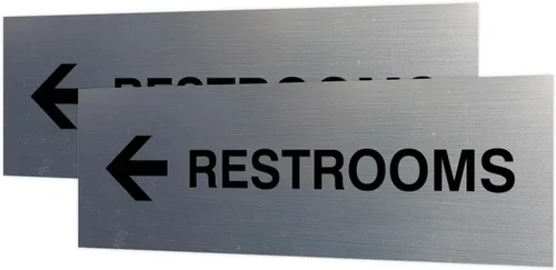Vista 43 de Signs ByLITA Basic Restrooms - Letrero direccional para pared o puerta (negro), pequeño (paquete de 1)