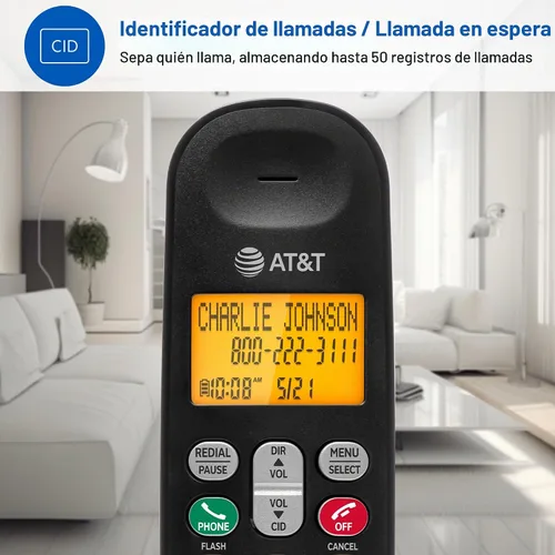 Vista 2 de AT&T Teléfono inalámbrico EL1101 DECT 6.0