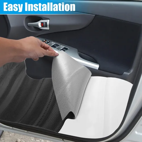 Vista 5 de X AUTOHAUX 1 juego de calcomanías antipatadas para puerta, patrón de fibra de carbono, protector antiarañazos para puerta, protector protector