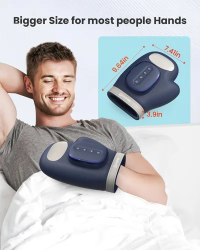 Vista 4 de COMFIER OMFIER - Regalos para el Día de la Madre para mujeres, mamá, masajeador eléctrico de manos más grande actualizado con calor y compresión