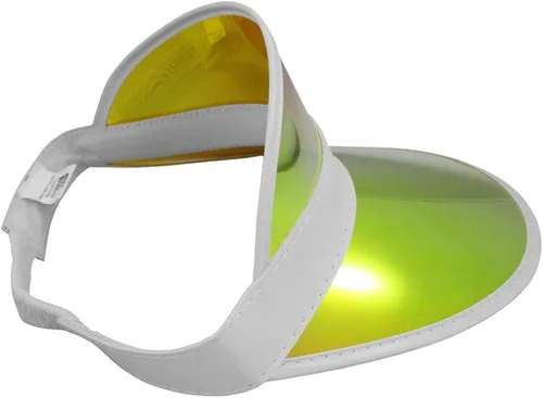 Vista 4 de Sombreros iridiscentes de plástico con espejo para sol paquete de 12 color dorado talla única