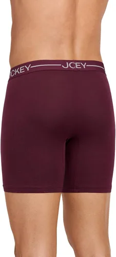 Vista 3 de Jockey Calzoncillos tipo bóxer elásticos de algodón orgánico para hombre de 6.5 pulgadas, paquete de 3
