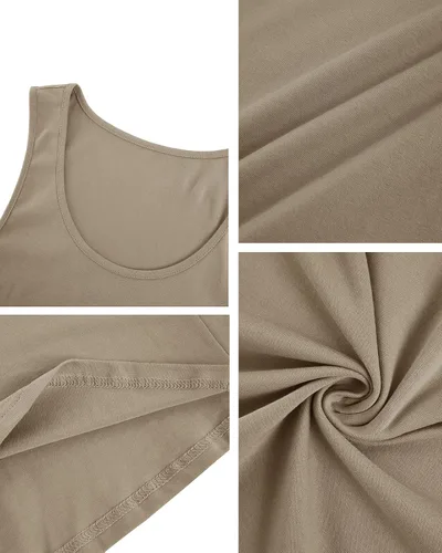 Vista 4 de ZIWOCH Camiseta sin mangas de algodón para hombre, para entrenamiento, culturismo