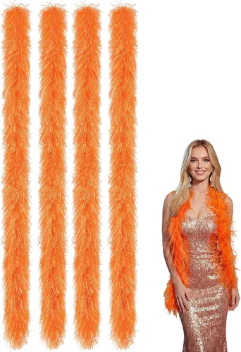 Vista 16 de Jexine Boas de plumas artificiales en masa, boas esponjosas para decoración de disfraces de boda, vestidos, suministros para fiestas de té