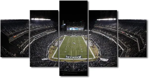Vista 34 de Arte de pared en lienzo de estadio Allegiant, arte de pared para sala de estar, equipo de fútbol americano, pintura moderna de Nevada Las Vegas