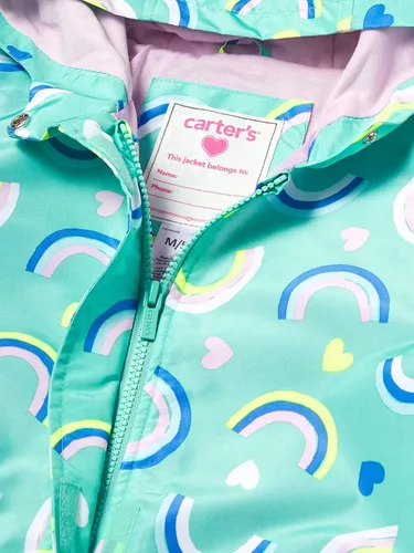 Vista 2 de Carter's Chaqueta de Lluvia con Capucha para Niñas Pequeñas y Niñas con Forro de Peso Medio