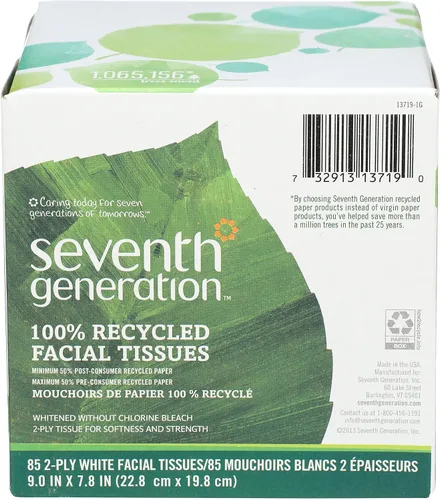 Vista 6 de Seventh Generation Pañuelo facial, hojas de 2 capas, cajas de 85 unidades (paquete de 36)