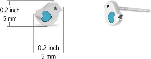 Vista 5 de Boma Joyería de plata de ley con diseño de pájaro pequeño, Plata de ley