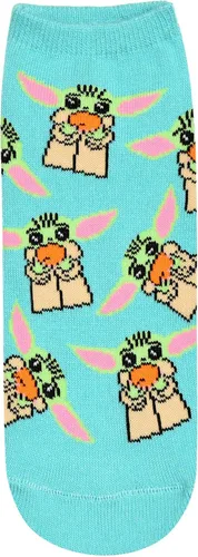 Vista 4 de STAR WARS Baby Yoda All Over Toss Patterns - Calcetines tobilleros para mujer (5 unidades)