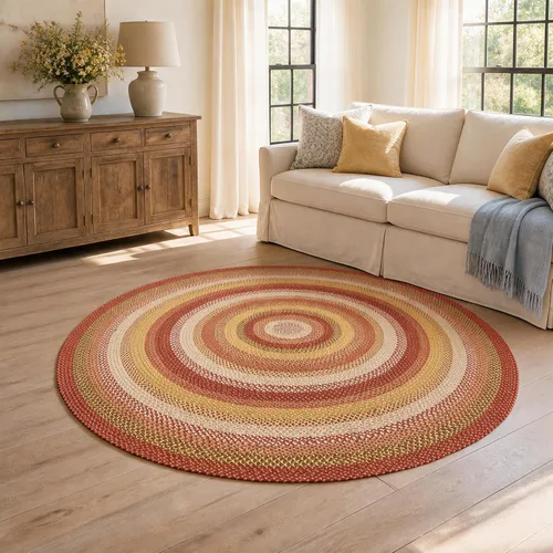 Vista 21 de Homespice Alfombra ovalada trenzada de yute de hoja ámbar, ideal como Hoja de ámbar