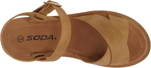 Vista 5 de Soda CHESTER Sandalias planas para mujer con hebilla de tobillo y correas cruzadas