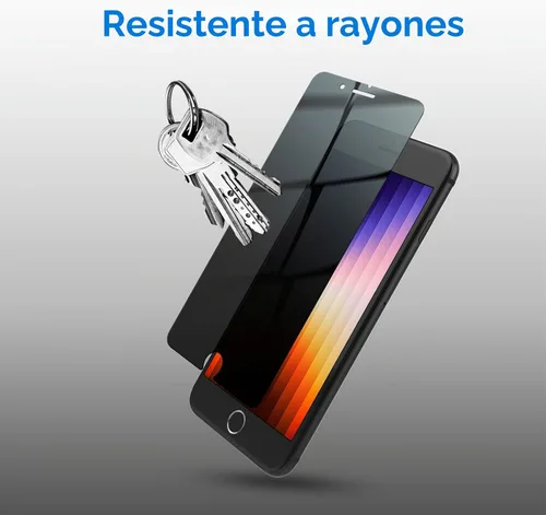 Vista 5 de JETech Protector de pantalla de privacidad para iPhone SE 3 (3ª edición 2022) de 4.7 pulgadas, película de vidrio templado antiespía, compatible