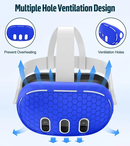 Vista 2 de VR Shell Protective Protector Cover for MetaOculus Quest 3, Silicone Front Headset Protector Cover Anti Scratch Anti Dust Anti Shock, Compatible