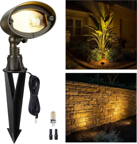 Vista 47 de Gardenreet Luz de Inundación de Latón Sólido - Iluminación de Lavado de Pared LED de Bajo Voltaje para Paisaje 12V, Impermeable IP65 para Exterior