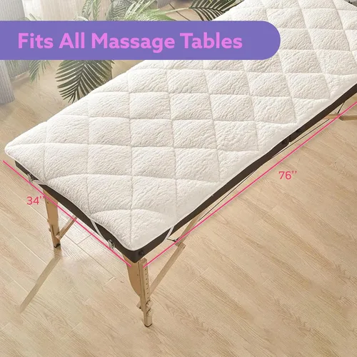 Vista 2 de Almohadilla de mesa de masaje de doble cara, funda de vellón de felpa y microfibra, cubrecolchón suave para cama de masaje y funda de spa