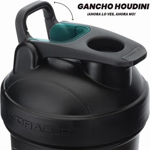 Vista 3 de Hydra Cup - Paquete de 6 - Botellas agitadoras de 28 onzas Tazas agitadoras de proteínas con bola agitadora, a prueba de derrames, asa