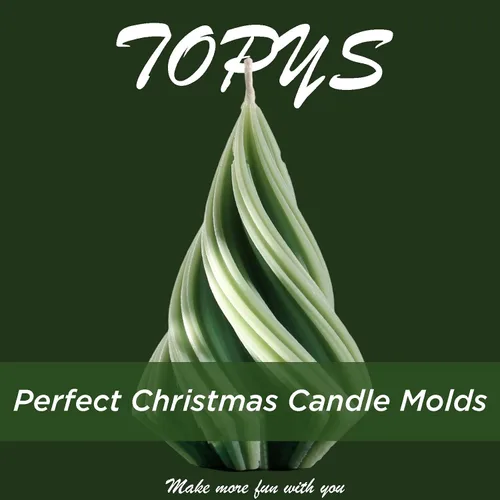 Vista 7 de Molde de vela de silicona con columna curvada geométrica cónica 3D, molde en forma de cono en espiral 3D de 3.5 pulgadas para hacer velas, aroma