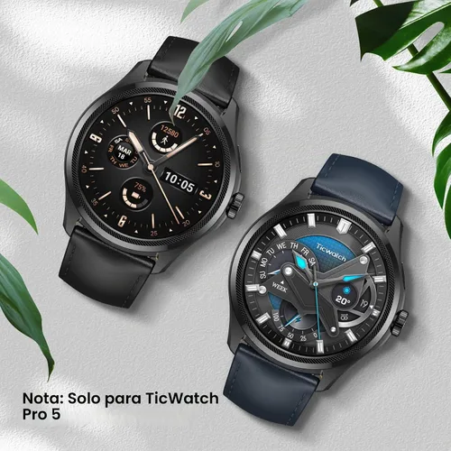 Vista 6 de Ticwatch Pro 5 - Correa de repuesto para reloj inteligente de 0.945 in de ancho, correa de reloj de piel de liberación rápida, correa de reloj Smart