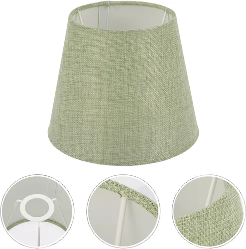 Vista 6 de DOITOOL Pantalla de lámpara E14 para lámpara de mesa, pantalla de tela de estilo nórdico con marco de metal ligero de 7.08 x 5.90 x 4.72 pulgadas