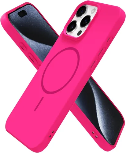 Vista 207 de Oakxco Funda de Silicona Mag Safe para iPhone 12 Pro Max, Funda Magnética Delgada y Fina Compatible con Carga Inalámbrica MagSafe, Bonita Funda