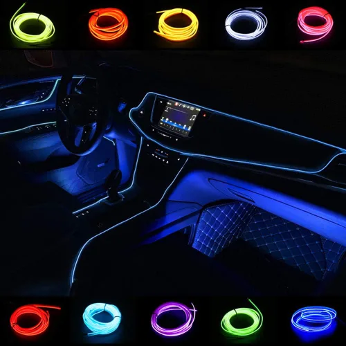 Vista 3 de Cable electroluminiscente USB para decoración, kit de tiras de luces de neón portátiles