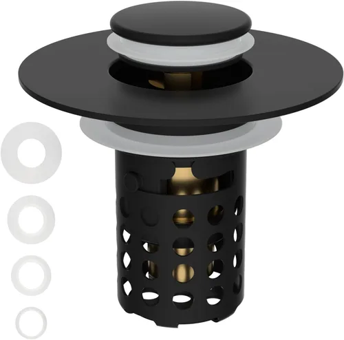 Vista 14 de Colador universal para desagüe de lavabo de baño atrapa cabellos, 2 piezas mejoradas con cesta de filtro de acero inoxidable extraíble, tapón