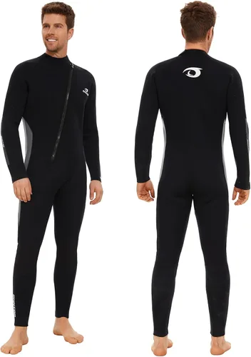 Vista 9 de Owntop Traje de neopreno de 5 mm para buceo - Traje húmedo para hombre y mujer de neopreno grueso de cuerpo entero, cremallera frontal, manga larga