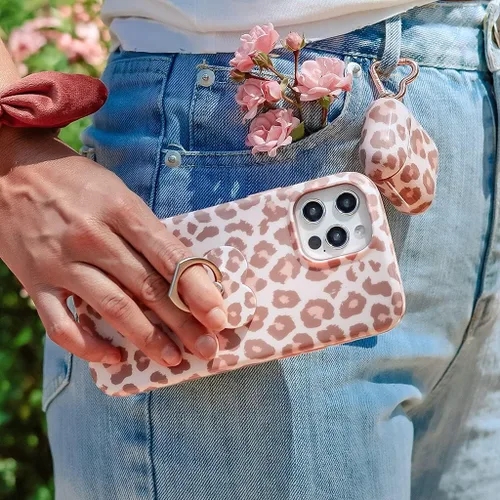 Vista 2 de VELVET CAVIAR Funda compatible con iPhone XR, estampado de leopardo, guepardo, rosa rubor, [probada en caídas de 8 pies] con forro de microfibra