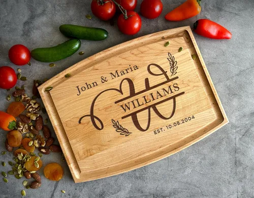 Vista 5 de Personalized Cutting Boards – Personalized Cutting Boards Wood Engraved – Lovely Birthday, Anniversary, Bridal Shower, Wedding Present – Custom
