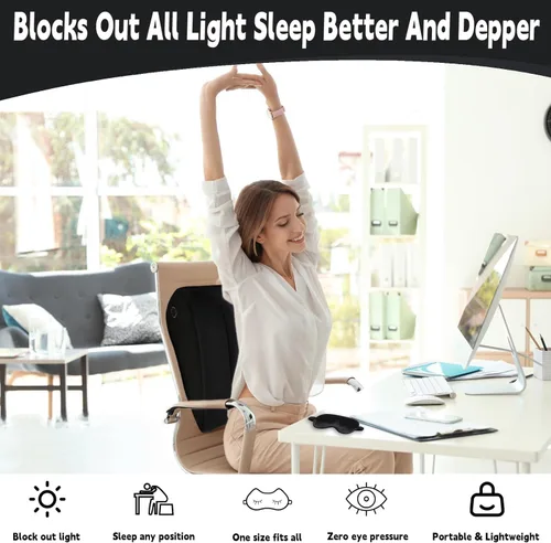 Vista 7 de TheClover Almohada inflable de cuña para dormir - Almohada de elevación de piernas con máscara para dormir, almohada de cuña de cama para acampar