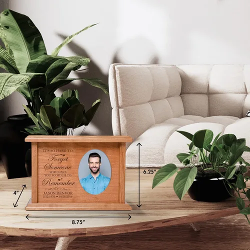 Vista 4 de Lifesong Milestones Urnas funerarias de madera para cenizas para adultos, urnas de cremación de madera masculinas para cenizas de adultos, urnas