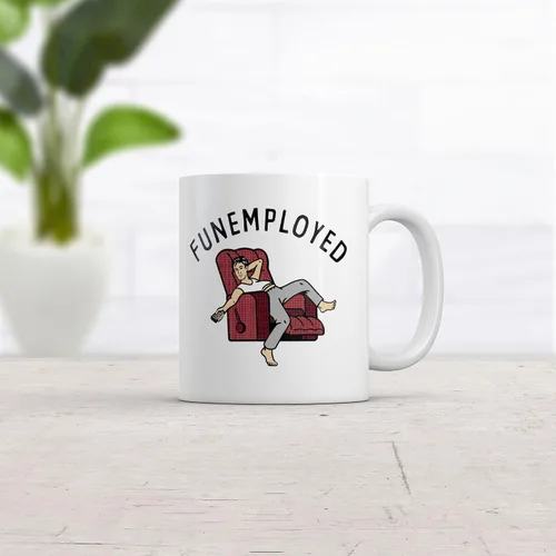 Vista 2 de Funemployed Taza divertida Lazy Sleepy Jobless Joke Cup-11oz