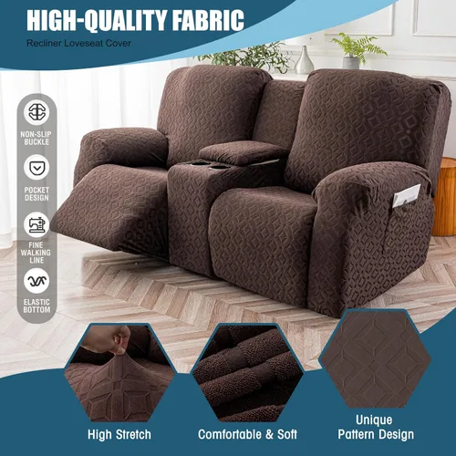 Vista 157 de Gennia Funda Impermeable para Silla Reclinable, Fundas Elásticas para Sofá Reclinable con Bolsillos, Fundas Lavables para Silla Reclinable Lazy Boy