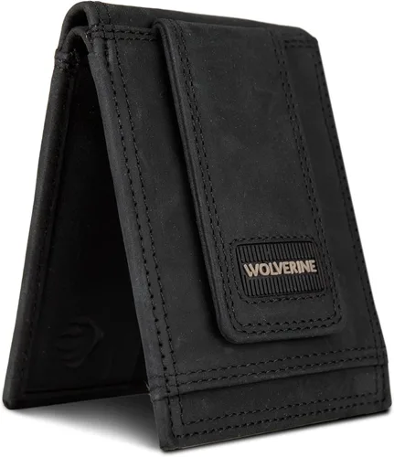 Vista 6 de WOLVERINE Cartera de bolsillo frontal resistente con bloqueo RFID para hombre (disponible en lona de algodón o cuero)
